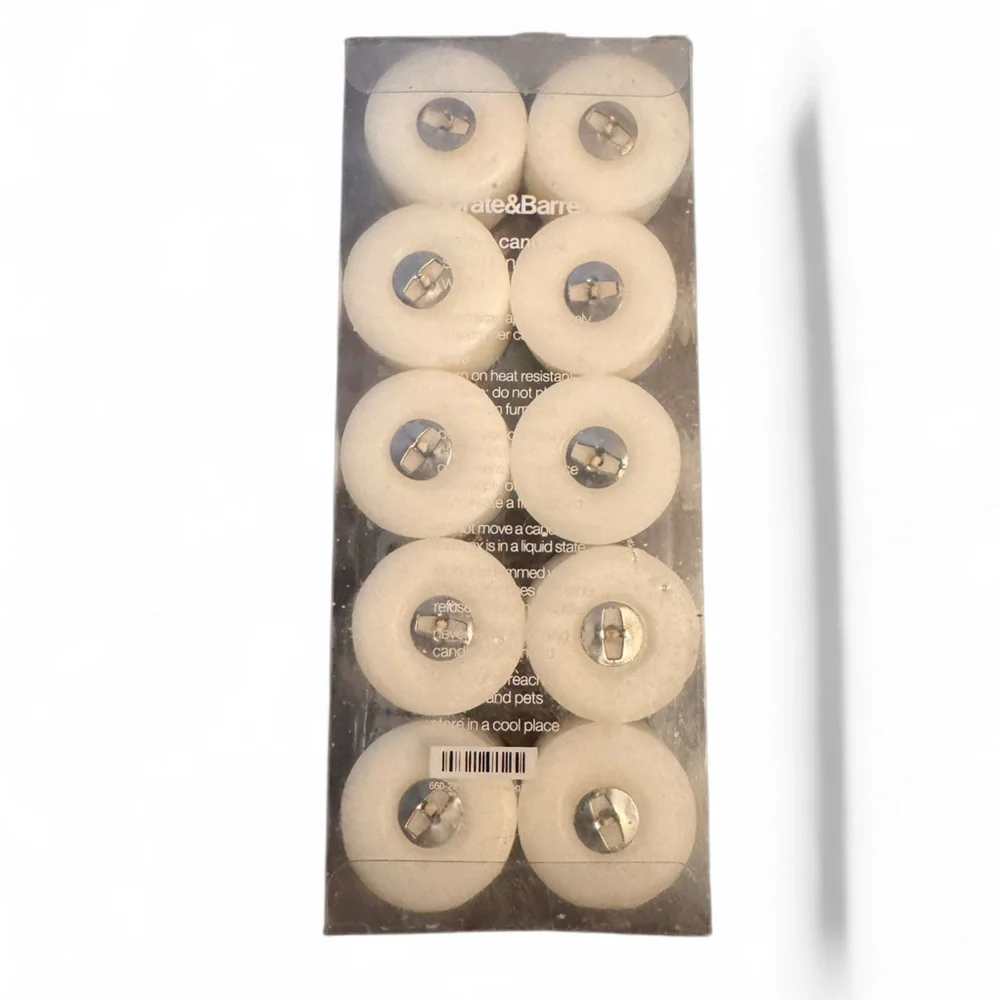 Crate & Barrel Ivory Votive Candle Set (10)